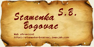 Stamenka Bogovac vizit kartica